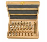 F Fityle Mainspring Tool Set Repair Kit Wooden Case Custom Winding Handle Metal Heads Broad Movement Compatibility Suitable for Watchmakers hobbyists Workshop use Home Maintenance