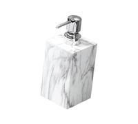 F Fityle Marble Texture Soap Dispenser Liquid Hand Soap Dispenser Resin Leakproof Refillable Decorative Bottle for Laundry Room Home, white