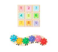 F Fityle Math Learning Board Toy Rainbow Gear Toy Number Fine Motor Colorful Educational Activity for Kids 3 4 5 Year Old