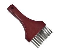 F Fityle Meat Tenderizer Stainless Steel Spikes Practical Manual Sturdy Portable Meat Softener Pounder for, Beef, Steak, Fish, Red