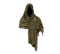 F Fityle Medieval Cotton Cloak Hooded Cape Robe Mantle With Adjustable Closures Soft Draping Cotton For Historical Reenactment Costume Play Theater Stage Fantasy Festivals, Army Green