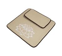 F Fityle Meditation Cushion Seating Pad for Moms Seating Cushion Floor Pillow, for Outdoor Ceremony Bedroom, Khaki, 80x80cm