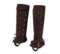 F Fityle Mens Halloween Pirate Boots Frosted Leather Pirate Boot Tops Shoes Cover Deluxe Retro Medieval Costume,Brown-B