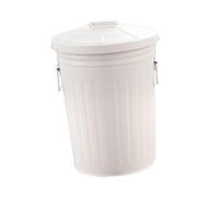F Fityle Metal Trash Can with Lid 23L Heavy Duty with Two Handles Bucket Sturdy Compost Bin Garbage Can for Yard Patio