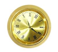 F Fityle Mini Clock Insert 35mm Round Easy to Read Clock Head Movement for DIY Clock Replacement Repair Part Accessories Home Decor, Aureate Roman Number