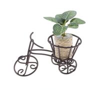 F Fityle Miniature Bike Planter Flower Stand with Artificial Greenery Potted Plant Decor for Dollhouse BJD Miniature Garden Courtyard Scene Display Ornament Suitable for Tabletop Decoration