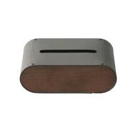 F Fityle Modern Art Sculpture Tissue Box Cover Holder Dispenser With Wood Grain Look And Smooth Rounded Corners Wooden Build For Easy Single Sheet Pulls, Gray