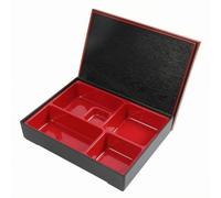 F Fityle Multi Compartment Contain Bento Lunch Box Organizer Five Section Food Container Rectangular Reusable Box with Sealed Lid Suitable for Travel, Medium Five-Compartment 30x24.5x6CM