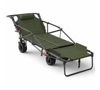 F Fityle Multi Function Outdoor Folding Cart With Cot Mode Heavy Duty Utility Wagon For Sand And Grass Rustic Carbon Steel Construction With Swivel Casters, Green