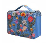 F Fityle Multi Layer Pencil Case Professional Art Organizer Four Layer Supply Holder 200 Slot Pen Pouch Oxford Polyester Material Portable Suitable for School Art Studio, Blue