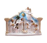 F Fityle Nativity Sets for Christmas Jesus Holy Family Statue Crafts Realistic Xmas Sculpture Resin Statue Collectibles for Christmas, White