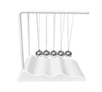 F Fityle Newton's Cradle Balance Balls Swinging Balls Versatile Classic Desk Toy Physics Gadget for Living Room Desktop Home Office, White
