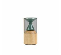 F Fityle Oil Dispenser Aromatherapy Machine Fragrance Device With Curved Silhouette Decorative Solid Wood And Glass Cold Air Nebulization Quiet, Green, Wood Base Battery