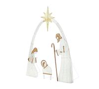 F Fityle Outdoor Holy Family Nativity Scene Christmas Decoration Xmas Decor Light up Ornament for Courtyard Garden Lawn Patio Holidays, White