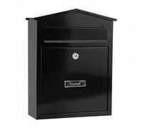 F Fityle Outdoor Lockable Mailbox Secure Metal-Mailbox Storage Iron Post Box Large Slot Weather-Resistant Keyed Lockbox Suitable for Home Entrance Apartment Daily Deliveries Porch, Black