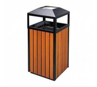 F Fityle Outdoor Waste Bin Trash Can Litter Bin Rubbish Receptacle With Secure Top To Help Contain Trash In Wind And Rain Suitable for municipal parks event venues school grounds plazas