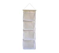 F Fityle over Door Organizer Stuffed Animal Storage,with 4 Large Pockets,Hanging Storage Net, Toy Holder for Shoes Diapers Closet, white