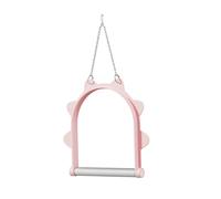 F Fityle Parrot Swing Hanging Toy Activity Center Parrot Perch Toy Birdcage Accessory for Small Sized Birds Cockatoo Tiger Skin Peony, Pink