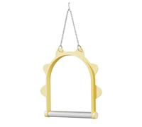 F Fityle Parrot Swing Hanging Toy Activity Center Parrot Perch Toy Birdcage Accessory for Small Sized Birds Cockatoo Tiger Skin Peony, yellow