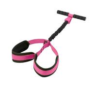 F Fityle Pedal Resistance Band,Sit up Exercise Latex Tube with Handle Tension Rope Foot Rest for Waist Back Training Arm Bodybuilding, Pink