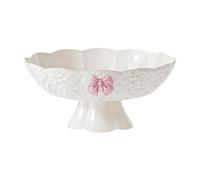 F Fityle Pedestal Fruit Bowl Vegetable Holder Snack Holder Practical Decorative Modern Fruit Tray Storage Tray for Wedding Countertop Birthday Banquet, White