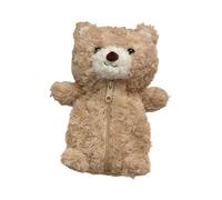 F Fityle Pencil Case Animal Pen Bag Cute Bear Stationery Organizer Soft Storage Pouch Novelty Keychain Desk Accessory Spacious Suitable for, Beige