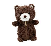 F Fityle Pencil Case Animal Pen Bag Cute Bear Stationery Organizer Soft Storage Pouch Novelty Keychain Desk Accessory Spacious Suitable for, Brown