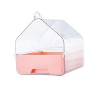 F Fityle Pet Bird Bath Box Parrot Water Shower Tray Easy to Install No Leaks Parrot Bathing Tub Small Bird Cage for Cockatiel Finch, Pink