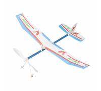 F Fityle Plane Rubber Band Powered Model Aircraft Hand Throw Airplane Propeller Flyer DIY Assembly Kit Long Glide Time for Physics Learning Playground School, 318 Knight
