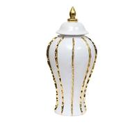 F Fityle Porcelain Ginger Jar Vase Floral Arrangement Modern Traditional Temple Jar Handicraft for Entryway Home Shelf Office