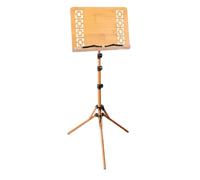 F Fityle Portable Bamboo Sheet Music Stand with Adjustable Height and Phone Rest Suitable for Rehearsals Gigs and Home Practice, Style A