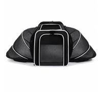 F Fityle Portable Carrier Pet Carrier Bag Crate Tote With Front Top Side Openings And Mesh Ventilation Expandable Soft Sided Oxford Shell For Small Pets, Black With White
