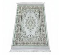 F Fityle Portable Prayer Rug Travel Mat Set Bead Compact Foldable Polyester Washable with Smooth Finish suitable for home use travel car office gifting, 70 110, Green