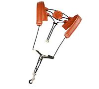 F Fityle PU Leather Saxophone Harness Strap Comfortable Adjustable Padded Breathable Pad for Soprano Saxophone Instrument Accs Clarinet, Brown