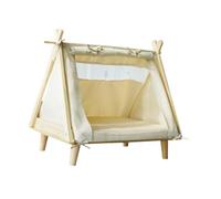 F Fityle Rainproof Dog Tent, Cat House, Elevated Outdoor Dog Tent, Stylish Ventilated Pet House, Elevated Cooling Bed for Camping, Beach, Picnics, Beige