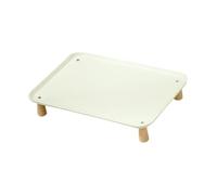 F Fityle Raised Pet Feeder Stand, Dog Bowl Stand, Stable Dog Bowl Tray Elevated Shelf for Cats and Dispenser, Cream 37x26.5x8cm