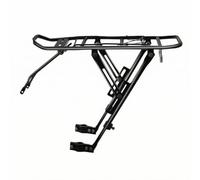 F Fityle Rear Cargo Rack Black Steel Bike Trunk Luggage Carrier with Slatted Deck Raised Perimeter Rails Side Supports and Triangular Bracing for Commuting Grocery Runs Cycle Travel