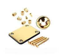F Fityle Reinforcement Plate Guitar Assembly Kit Neck Plate String Ferrules Ferrule Cup Copper Build Smooth Surface Secure Mounting suitable for luthier services home modification gig, Gold