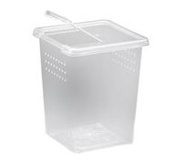 F Fityle Reptile Feeding Box, Mini Case with Ventilated Lid, Transparent Breeding Box for Frogs, Snails, And Geckos, Style B