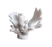 F Fityle Resin Coral Statue Realistic Modern Resin Sculpture Coral Decor Nautical Decoration for Shelf Bedroom Hotel Home Bathroom, White 23cmx19cm