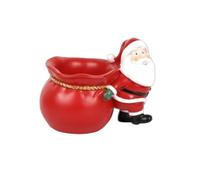 F Fityle Resin Craft Container Santa Figurine Holder Desktop Organizer Pen Candy Jar Resin Artwork Glossy Paint Holiday, Santa Claus with A Money Bag Right, Red