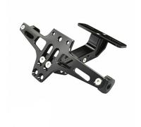 F Fityle Rigid Aluminum Alloy Motorcycle Plate Holder with Adjustable Slots and Drilled Holes for Secure Mounting, Black