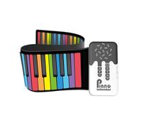 F Fityle Roll Up Piano, Roll Out Electronic Piano Keyboard, Rechargeable, Lightweight, Portable Piano, Hand Roll Piano for Kids, rainbow keys