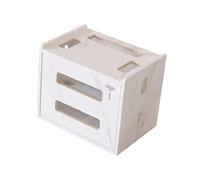 F Fityle Router Storage Box Router Cover Fashion Wooden Cord Arrangement Organizer Cabinet for Wire Organization Bedroom Living Room, White