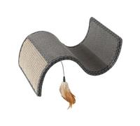 F Fityle S Shaped Cat Scratcher Indoor Cats Scratching Board Wooden Sisal Rest Portable with Teasing Toy Kitten Sleeping Couch Bed