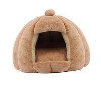F Fityle Semi Enclosed Pet Cat Nest Cat Tent House Soft Shelter Hideout Cat Bed Cave House Pet Bed for Cats Hamster Dog Small Animals, Camel