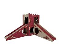 F Fityle Small Creature Pet House Animal Castle Activity Structure Felt Base Enabling Climb Hide Social Play Suitable For Exercise Sleeping Of Hamsters Bunnies, Red