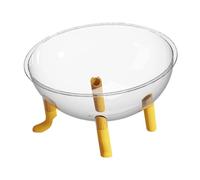 F Fityle Space Capsule Cat Bed Acrylic Dome Pet Activity Center Comfortable Sleeping Rest Curved Support Easy Clean Suitable for Kittens Small Pets, Yellow
