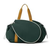 F Fityle Sports Racket Case Travel Bag Organizer with Curved Front Panel Lightweight Nylon Polyester Tote with Side Drawstring Pockets and Metal Details, Array, Green, Large