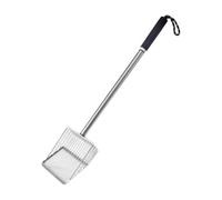 F Fityle Stainless Steel Kitten Sand Scoop Cat Litter Sifter Pet Cleaning Supplies Sturdy Metal Litter Scooper for Kitty Pets Supplies, Black
